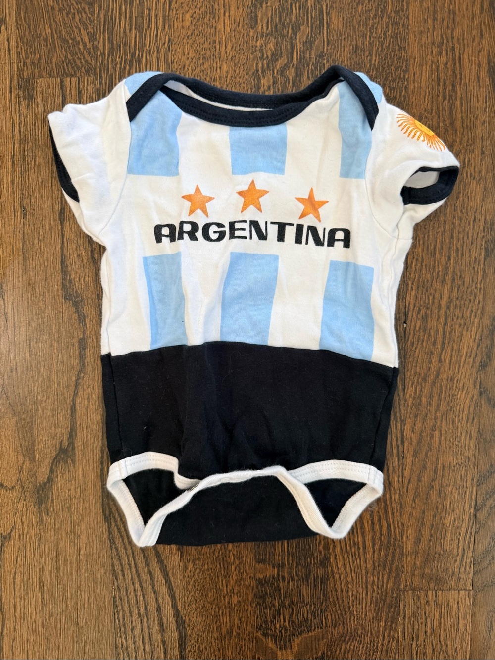 Argentina Messi Blue & White Baby Short Sleeve Bodysuit Jersey